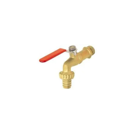 Sprinkler valve 15x21 / 20x27 (1/2"-3/4") brushed brass flat handle red steel.