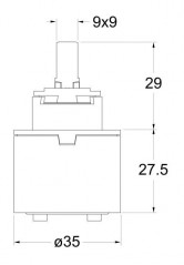 Ceramiccartridge for Triverde and Dario mixing valves