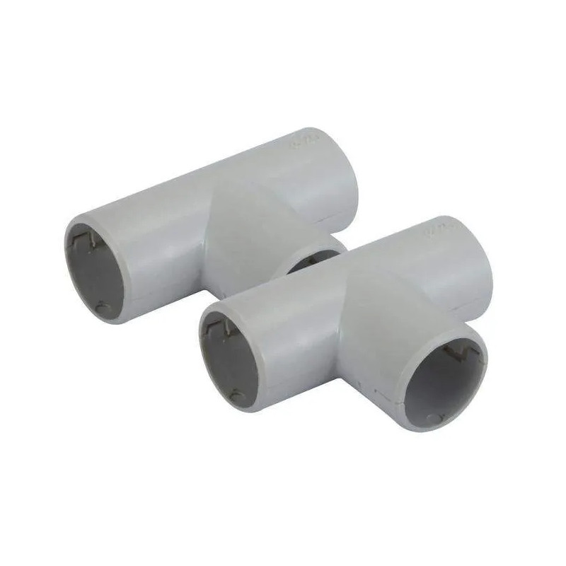 IRO tube tee, 25mm diameter, grey, 2 pcs.