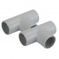 IRO tube tee, 25mm diameter, grey, 2 pcs.