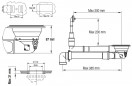 Automatic sink drain, chrome, with rectangular overflow and pushbutton