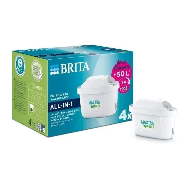 Cartouche Maxtra pro All in one pack, 4 pièces pour carafe Brita.