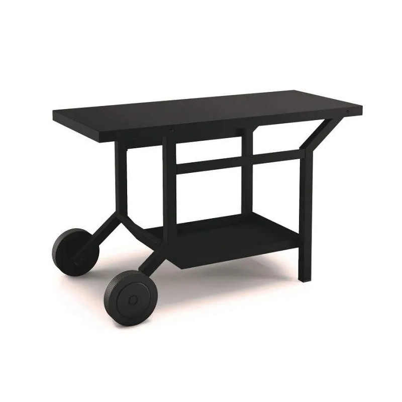 Black rolling table for plancha