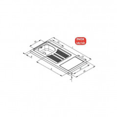 Evier pour kitchenette 100x60cm avec découpe pour Domino (non fourni), réversible.