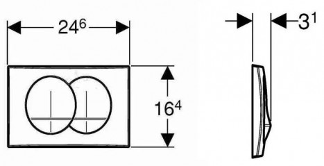 Betätigungsplatte DELTA DUAL double touch matt verchromt