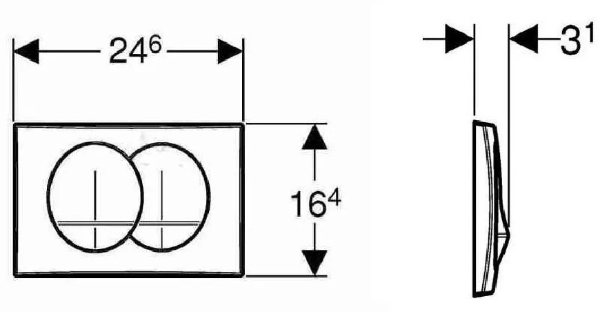 PLAQUE BATI-SUPPORT DELTA DUAL GEBERIT MAT/CHROMEE