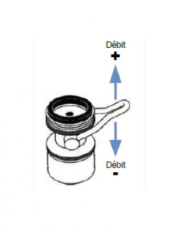 Mousseur aérateur débit réglable, 0.5 à 4.5 Litres par minutes, F22x100 et M24X100