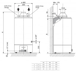 Accumulateur Gaz STYX avec veilleuse, 155 litres, SGA X 160 FR