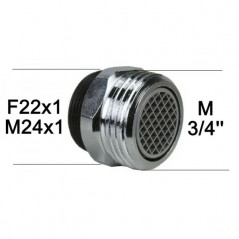 Special aerator with 3/4" flexible connection, for M24x100 and F22x100 faucets