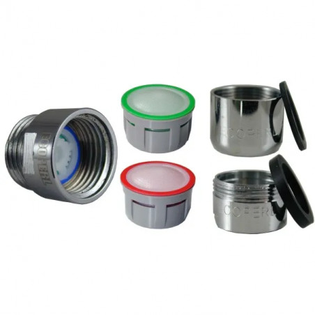 Water-saving aerator kit, 1 shower regulator and 2 faucet aerators