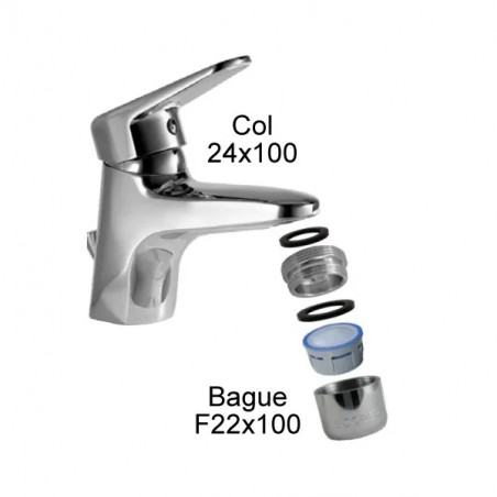 Raccord adaptateur universel Robinet 24x100 mâle à 22x100 mâle