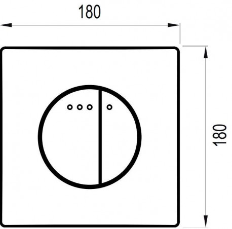 Plaque double touche frontale Quadro Enyo en ABS chromé mat, pour wc suspendu