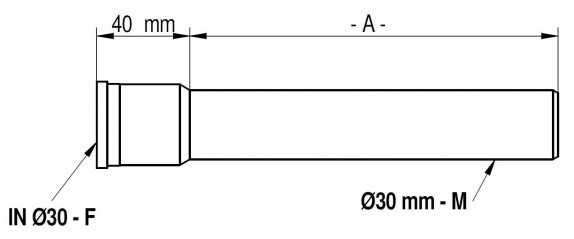 Verlängerungsstück 200mm, Durchmesser 30mm