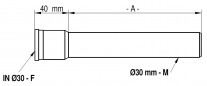 Extension lead 200mm, diameter 30mm