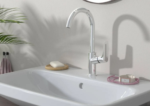 Mitigeur lavabo 210 \"Zebris\", bec haut pivotant avec bonde