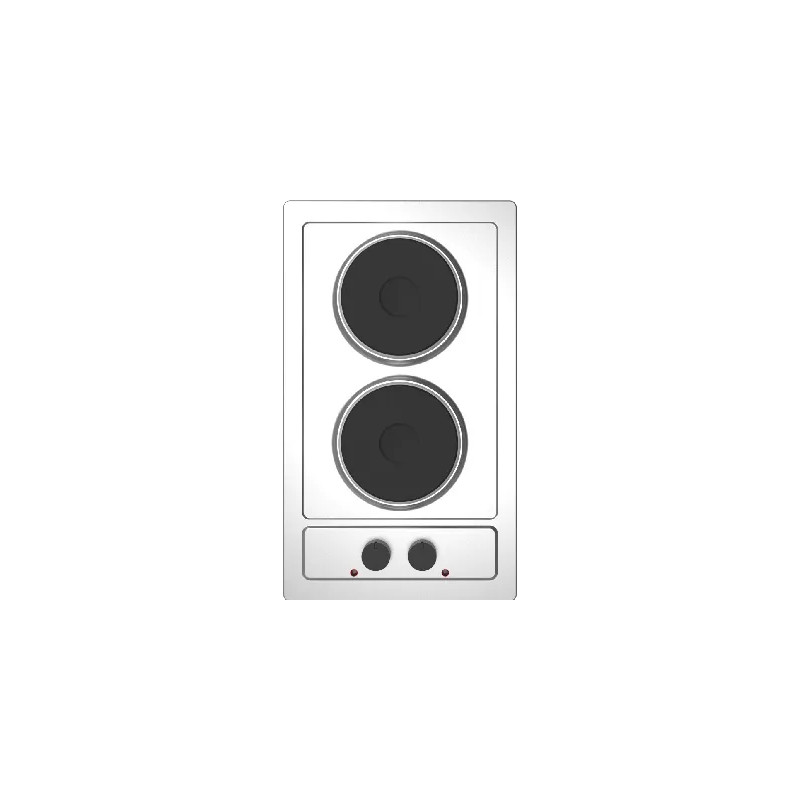 Dominosteine aus rostfreiem Stahl mit 2 Elektrokochplatten 530 x 310