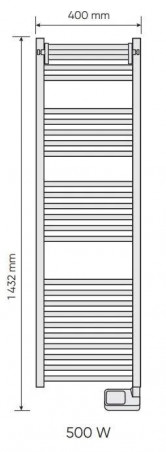 Sèche serviette 2012 digit étroit 400x1332 500w