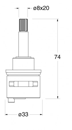 Cartouche inverseuse une sortie pour bloc encastré 