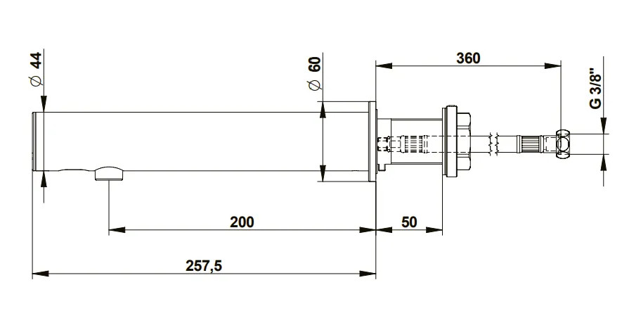 Grifo electrónico de pared, 10-50 mm, 230 V, para lavabo LINEA.