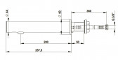 Elektronischer Wandhahn mit 10-50mm Wanddurchführung, 230V, für LINEA Waschbecken.