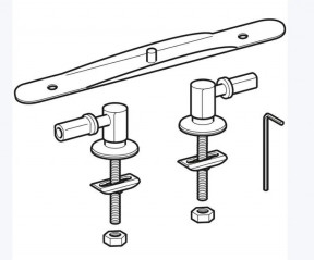 Hinges for toilet seat, top fixing