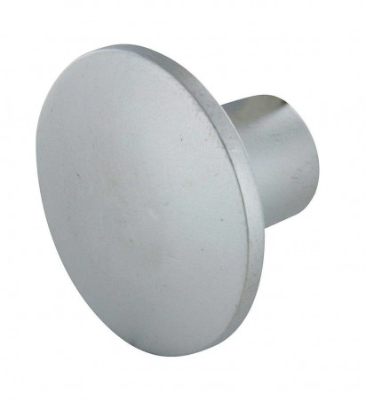 Bouton rond Zamak gris alu, D.30mm, H.22mm, 1 pièce avec visserie.