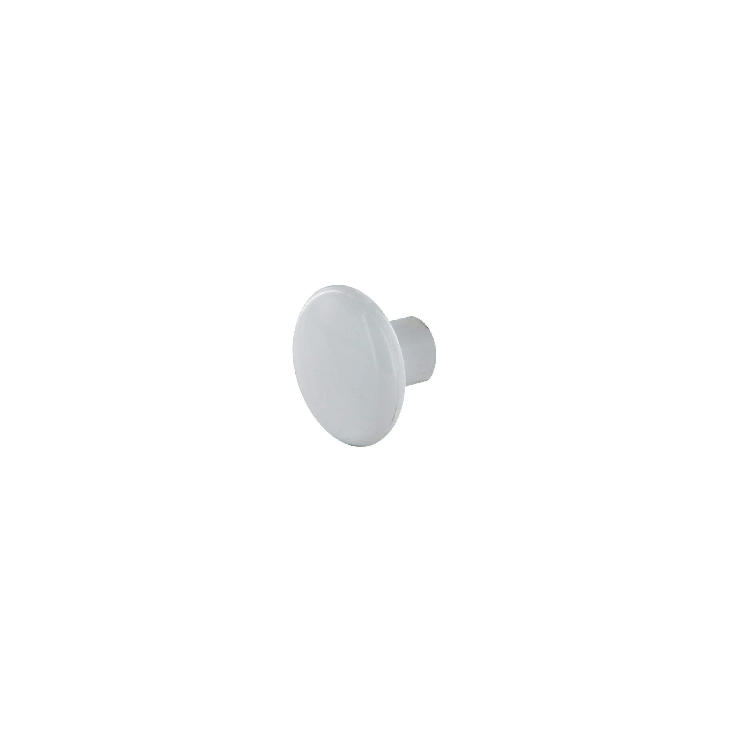 Bouton rond plastique blanc, D.35mm, H.26mm, 1 pièce avec visserie.