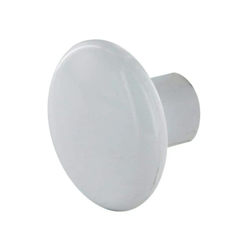 Bouton rond plastique blanc, D.35mm, H.26mm, 1 pièce avec visserie.