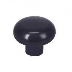 Bouton rond plastique noir, D.35mm, H.26mm, 1 pièce avec visserie.