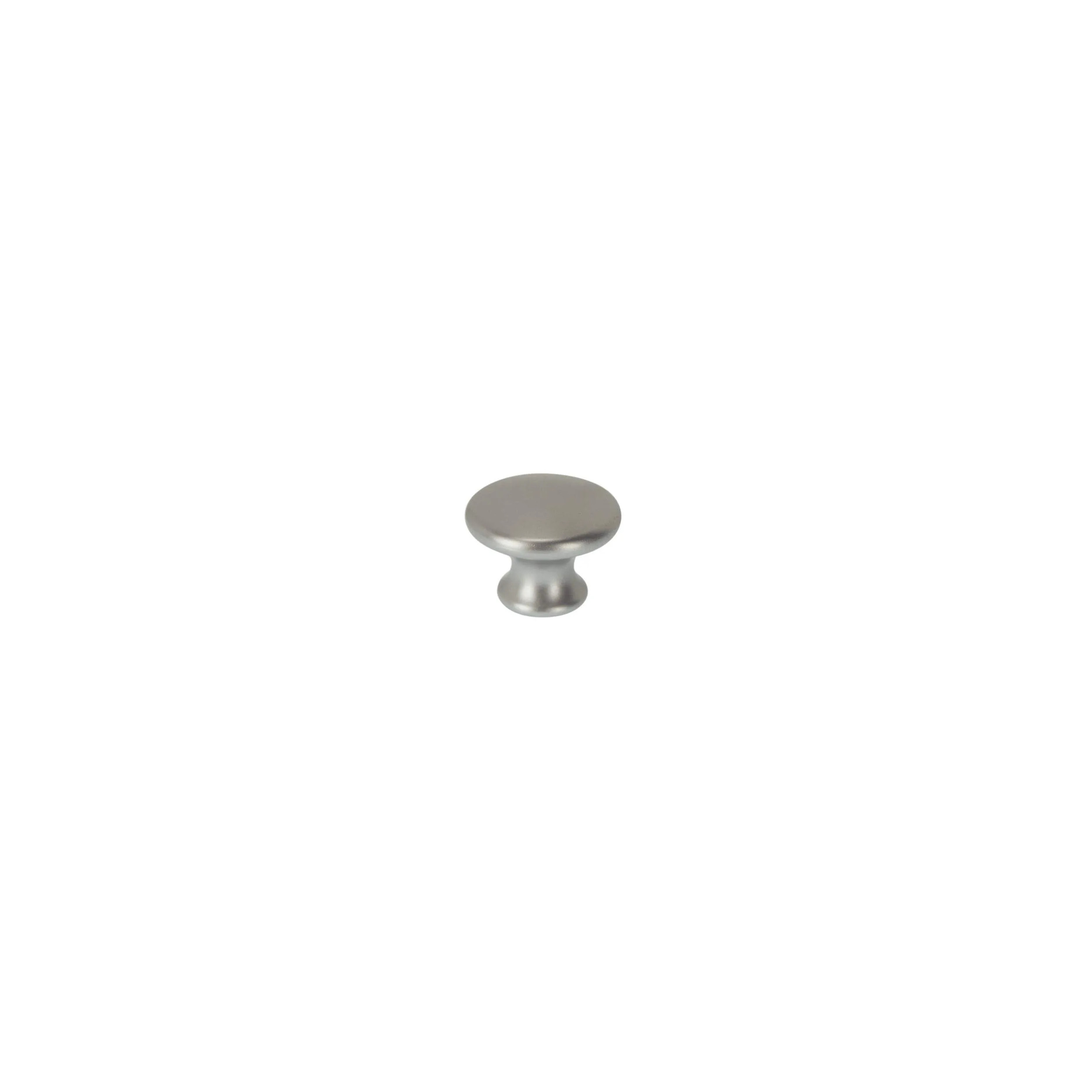 Bouton rond plastique gris alu, D.37mm, H.28mm, 1 pièce avec visserie.