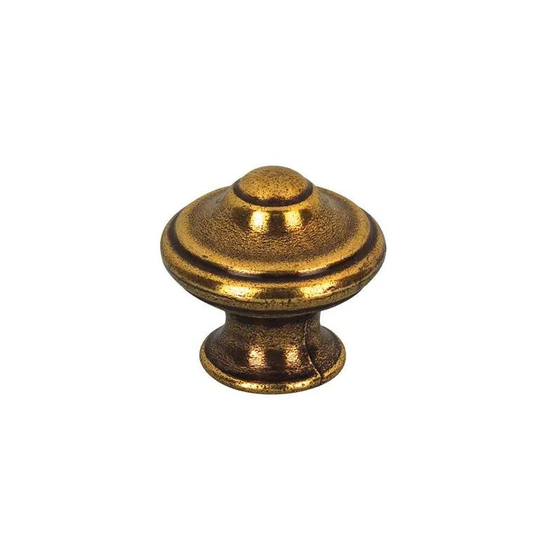 Button Lyonnais Zamak bright bronze, D.30mm, H30mm, 1 piece with screws.