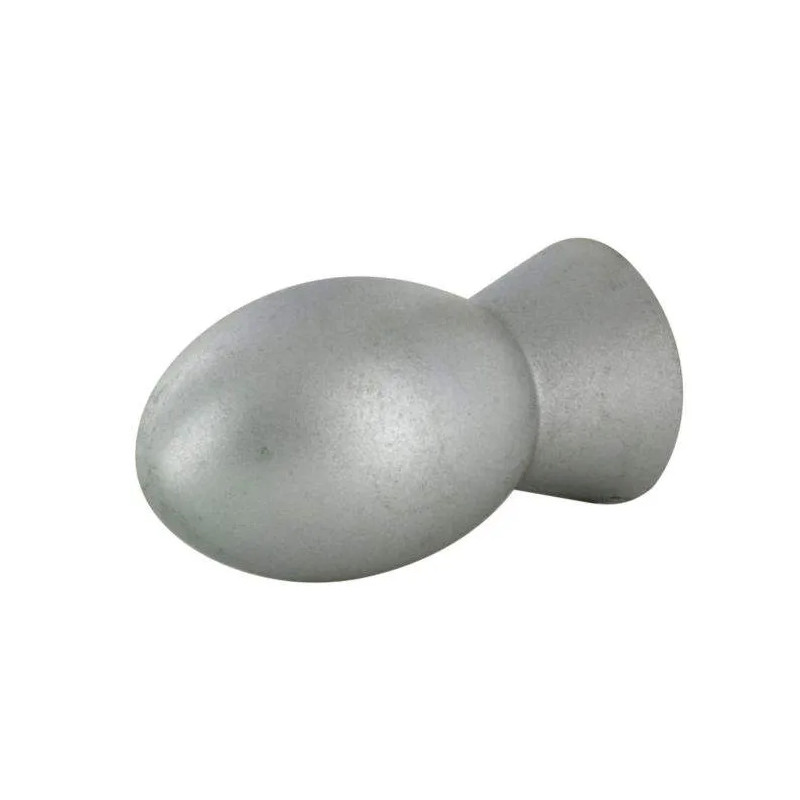 Bouton olive, PVC gris alu, D.15mm, H.30mm, 1 pièce avec visserie.