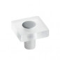 Square PVC knob, clear, 30x30mm, H.26mm, 1 piece with screws.