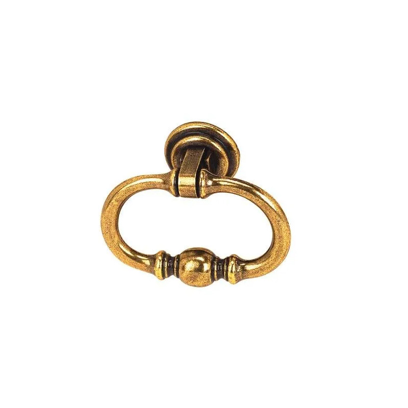 Drop ring, Zamak bright bronze, H.48mm, L.55mm, 1 piece with screws.