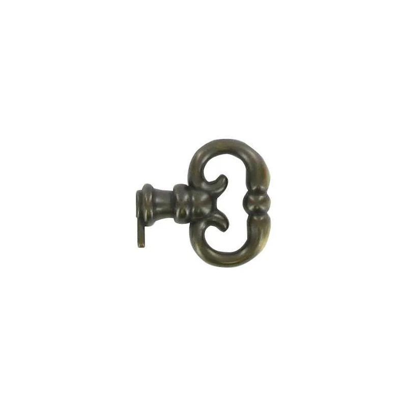 Llave de muslo falsa, Zamak bronce, H.33mm, L.11mm, M4, 1 pieza con tornillos.