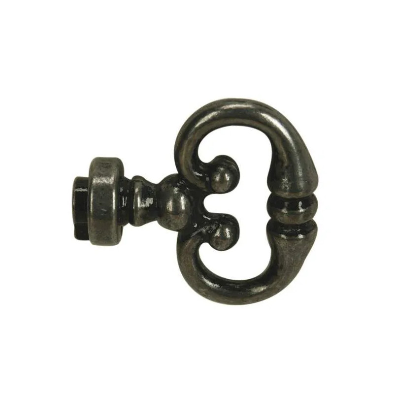 Chiave per coscia finta, ferro vecchio Zamak, M4, H.33mm, L.11mm, 1 pezzo con viti.