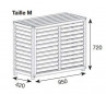 White composite air-conditioning cover, external dimensions 950x420x720mm.