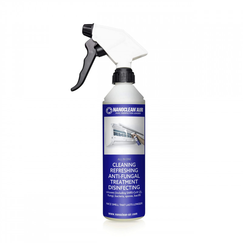 Nanoclean air, 500ml cleaning/disinfecting spray for indoor units. 