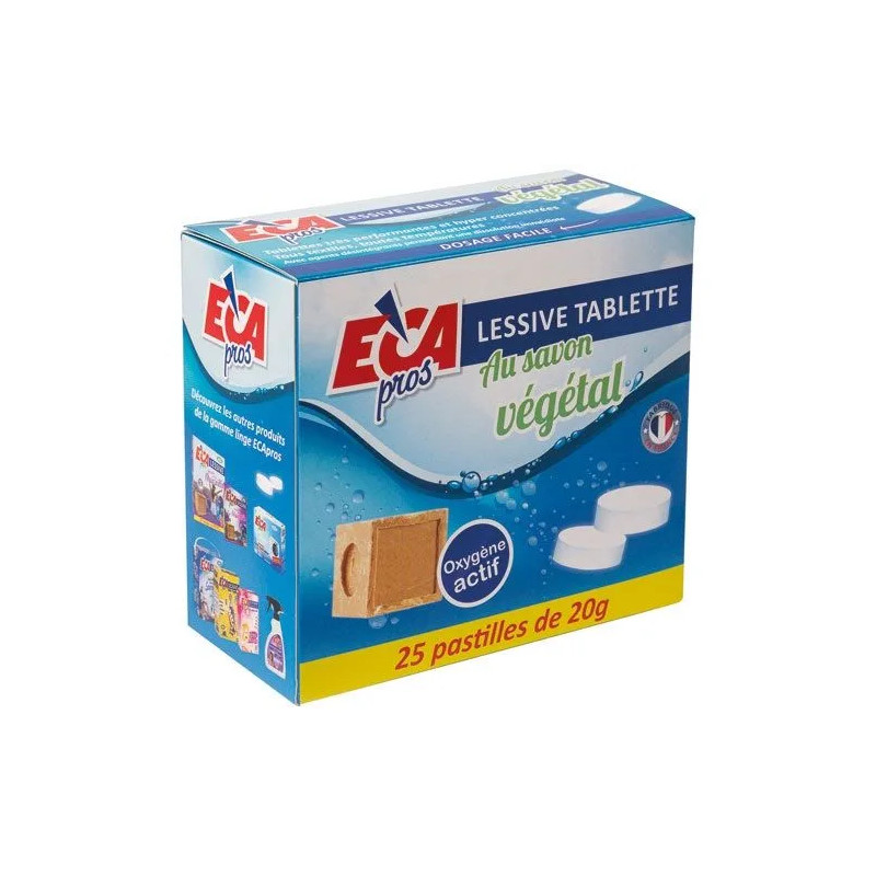 Lessive en tablette au savon végétale, 25 pastilles