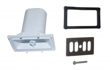 Rectangular overflow kit for sauce trays with corrugated tube