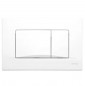 Plaque de commande murale Dots Duo WC encastré SCHWAB, double volume blanche