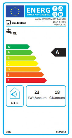 Chauffe-bains ONDEA LC17-4 HFPN ventouse hydrosmart bas nox (gaz nature)