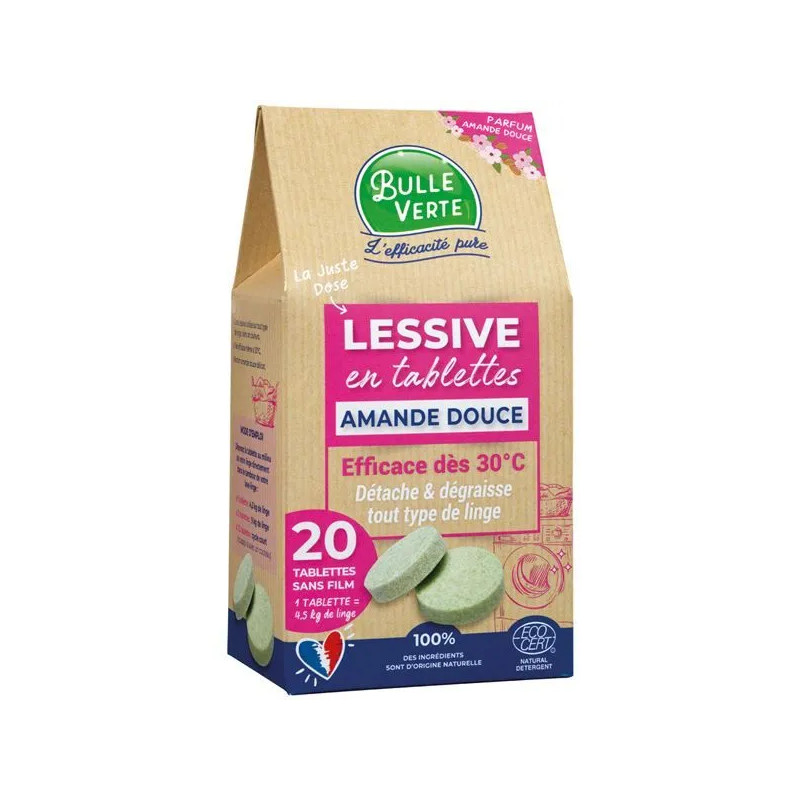 Tablettes de lessive à l'amande douce, 20 doses