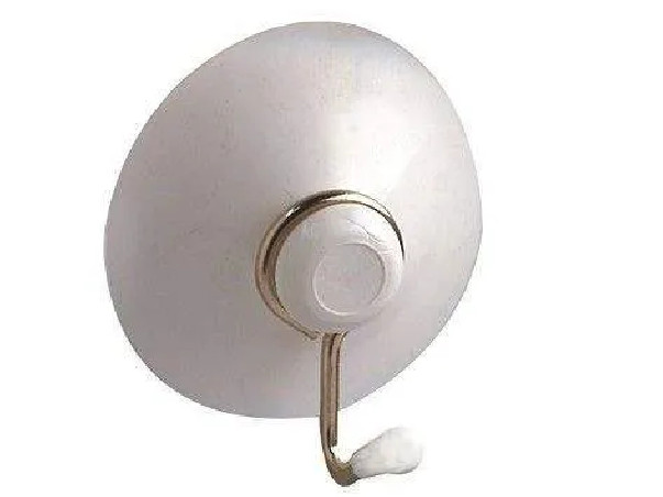 Suction hook D.45mm, D.30mm, transparent plastic and steel rod, 1 piece.