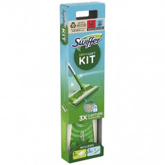 Complete Swiffer broom kit, 9 dry wipes + 3 wet wipes