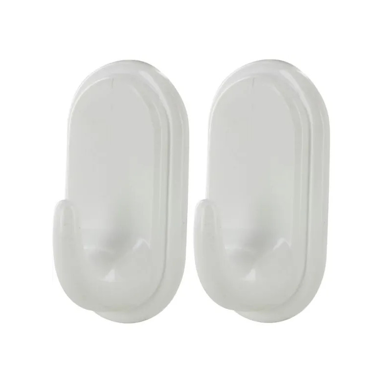 Oval adhesive deco hook, H.46mm, W.26mm, 2 pcs. 