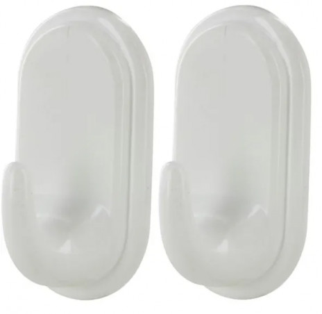 Oval adhesive deco hook, H.46mm, W.26mm, 2 pcs. 