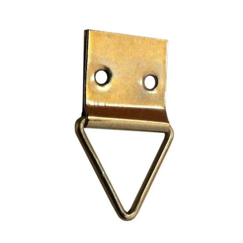 Clip triangolare per telaio, acciaio ottonato, H.23 mm, L.15 mm, 8 pezzi.