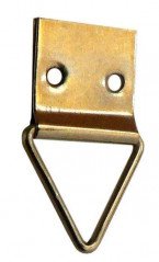 Attache triangulaire pour cadre, acier laitonné, H.32mm, l.20mm, 8 pièces.