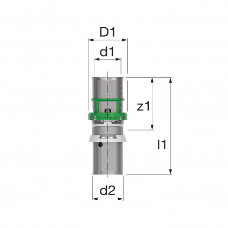 MultiSkin gateway press connection PER 12 x 1,1, multistrato 16 x 2